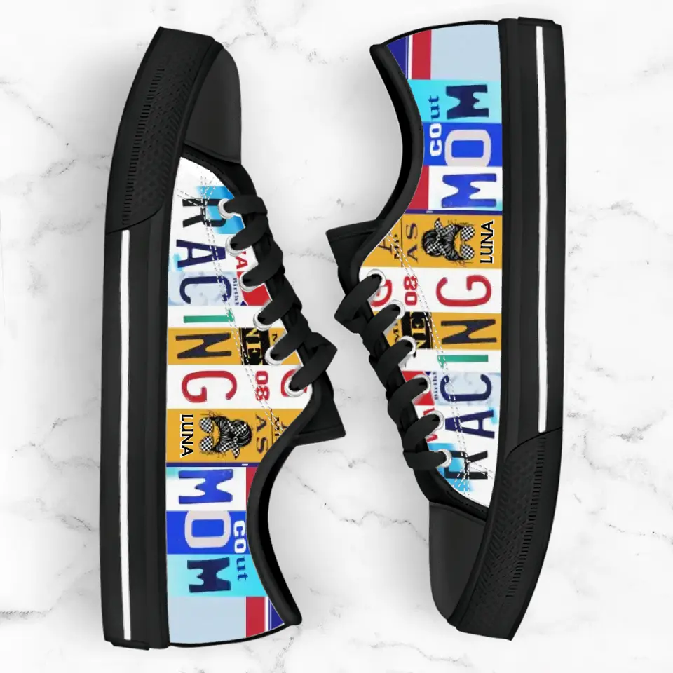 Custom Racing Mom Canvas Sneakers - Gift Idea For Mother/ Racing Lover