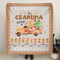 Personalized Grandma's Cookies Christmas Fleece Throw Blanket & Quilt - Gift Idea For Grandma/Mom - Up to 10 Kids - This Grandma Belongs To