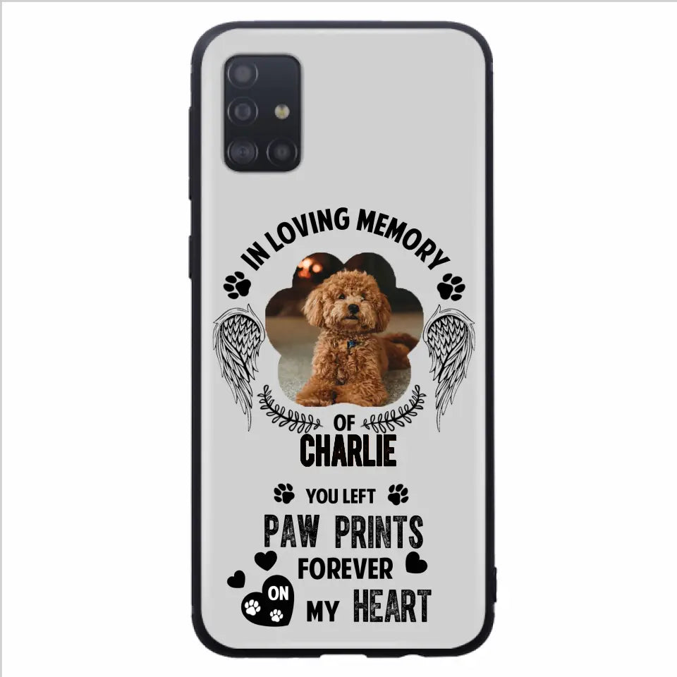 Personalized Memorial Phone Case - Upload Photo - Memorial Gift Idea For Pet Lover - You Left Paw Prints Forever On My Heart - Case For iPhone/Samsung