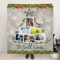 Personalized Christmas Family Quilt/Fleece Throw Blanket - Upload Photos - Christmas Gift Idea For Family