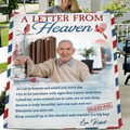 Personalized Memorial Photo Quilt/Fleece Throw Blanket - Memorial Gift Idea - Upload Photo - A Letter From Heaven
