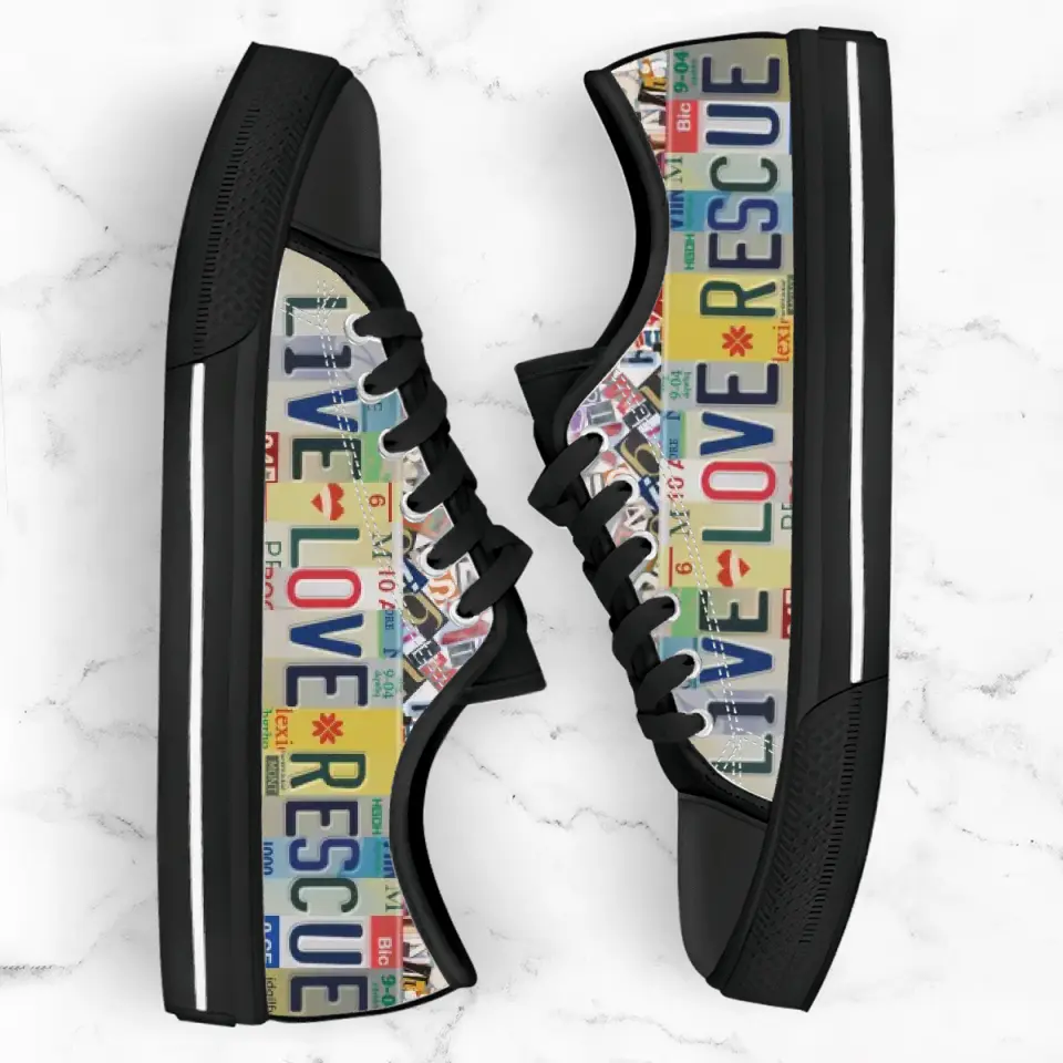 Custom Dog Mom Sneakers - Gift Idea For Dog Mom/ Dog Dad/ Dog Lover - Live Love Rescue