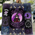 Personalized Witch Male Fleece Throw Blanket & Quilt - Halloween Gift Idea For Witch Lovers - October The Soul of A Witch The Fire Of A Lioness