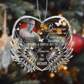 Personalized Memorial Photo Heart Wings Acrylic Ornament - Memorial Gift Idea for Christmas - Because Someone We Love Is In Heaven There's A Little Bit Of Heaven In Our Home