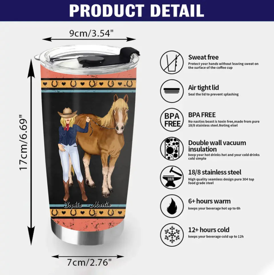 Personalized Horse Lady Tumbler - Gift Idea For Horse Lovers - Assuming I'm Just An Old Lady Was Your First Mistake
