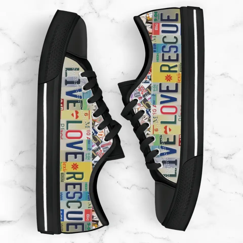 Custom Dog Dad Sneakers - Gift Idea For Dog Mom/ Dog Dad/ Dog Lover - Live Love Rescue