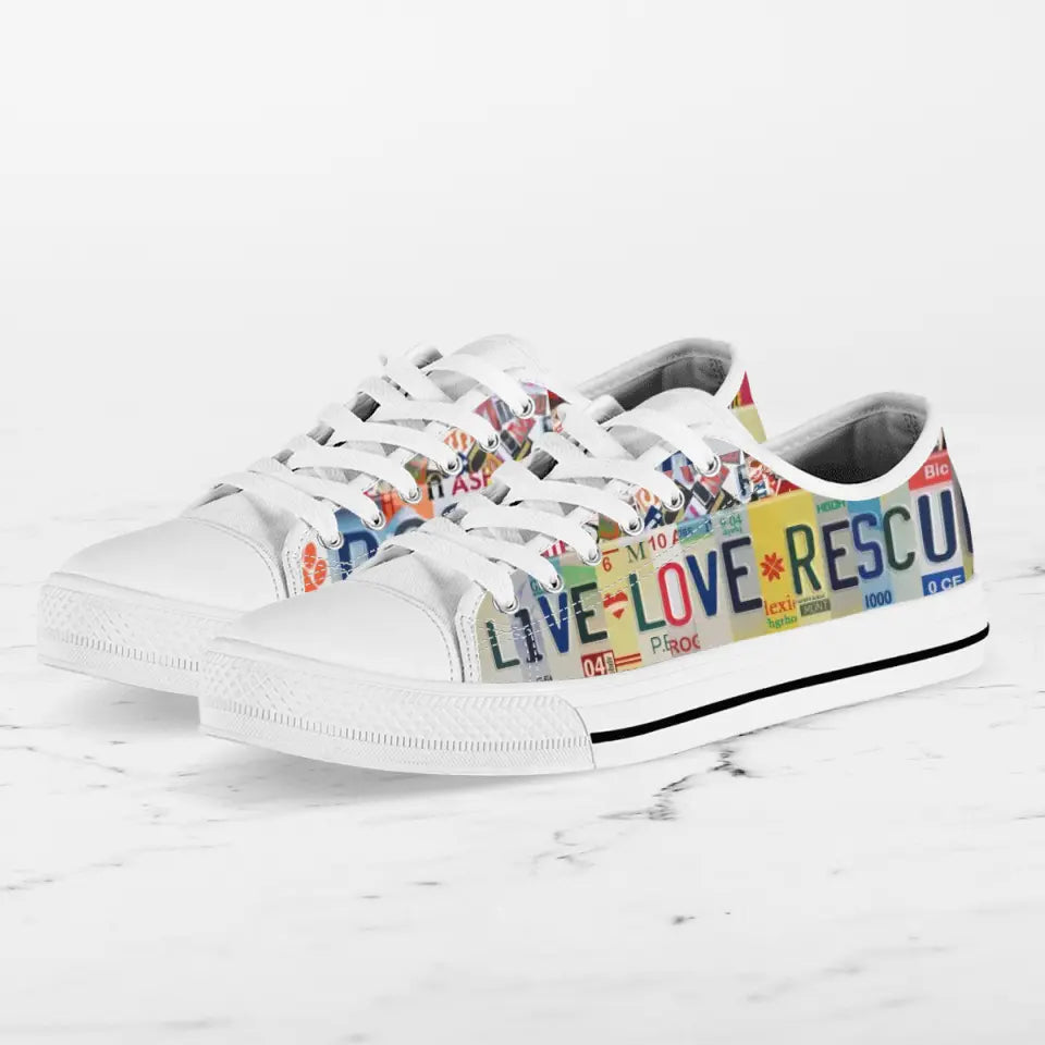 Custom Dog Dad Sneakers - Gift Idea For Dog Mom/ Dog Dad/ Dog Lover - Live Love Rescue