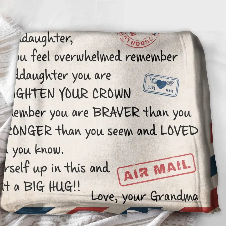 Personalized To My Granddaughter Quilt/Fleece Throw Blanket - Upload Photo - Wrap Yourself Up In This And Consider It A Big Hug