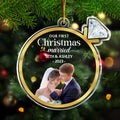 Personalized Couple Acrylic Ornament - Upload Photo - Christmas Gift For Couple - Our First Christmas Married