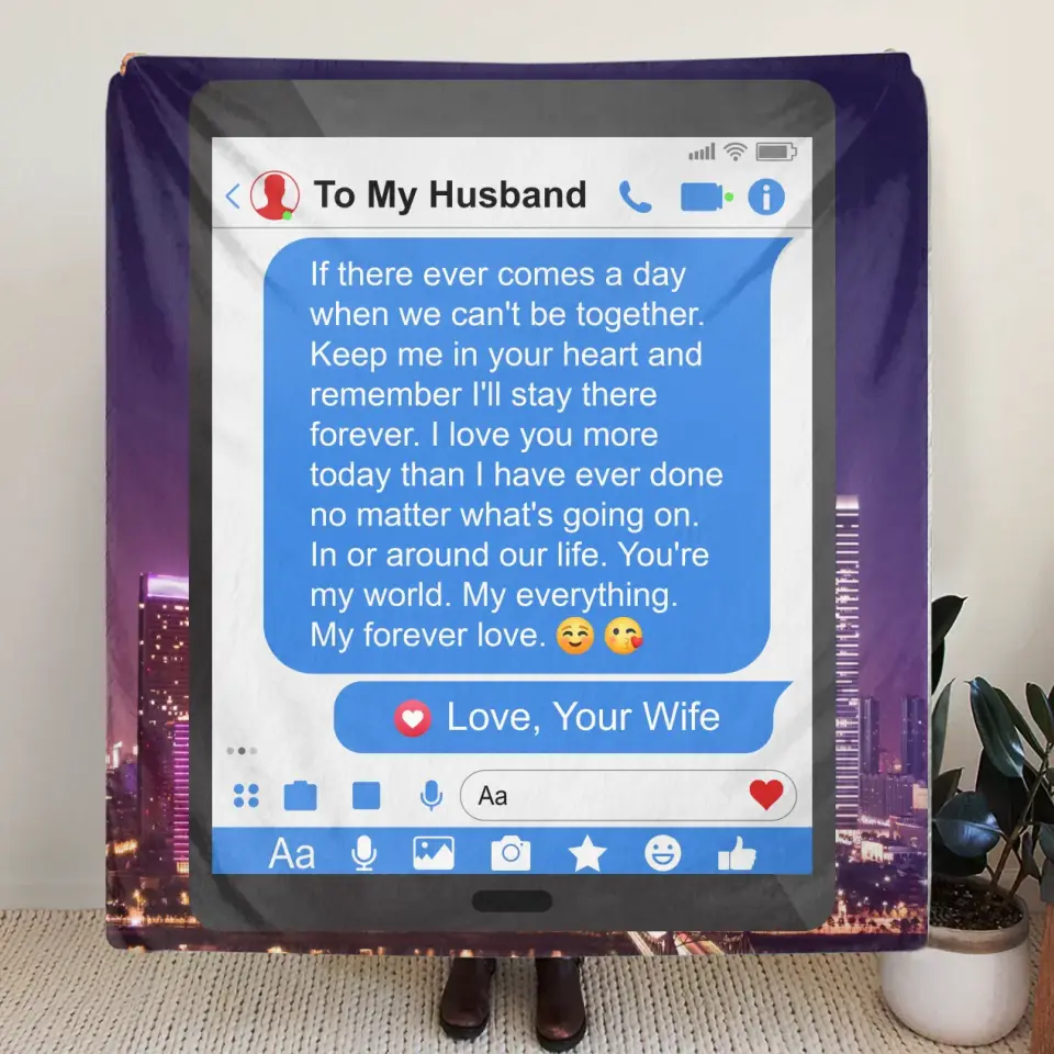Personalized To My Husband Fleece Throw Blanket & Quilt - Gift Idea For Husband - You're My World