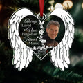 Personalized Memorial Heart Wings Acrylic Ornament - Upload Photo - Memorial Gift Idea for Christmas - Always Loved Never Forgotten Forever Missed