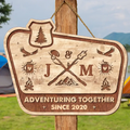 Personalized Camping Wooden Sign - Gift Idea For Couple/Camping Lovers - Adventuring Together