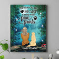 Personalized Memorial Dog Canvas - Up to 5 Dogs - Gift For Dog Lovers - The Road To My Heart Is Paved With Paw Prints