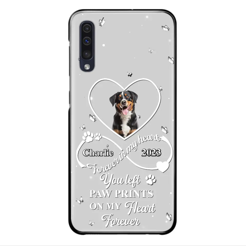 Personalized Memorial Phone Case - Upload Photo - Memorial Gift Idea For Pet Lover - You left paw prints on my heart forever - Case For iPhone/Samsung