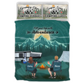Personalized Camping Quilt Bed Sets - Gift Idea For Couple, Camping Lovers, Family - Up to 5 Kids, 4 Pets - Grumpy Old Camping Husband