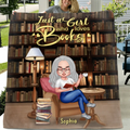 Personalized Reading Book Girl Fleece Throw Blanket/Quilt - Gift For Best Friend/Reading Lovers - Just A Girl Who Loves Books