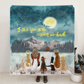 Personalized Couple Dog Quilt/Fleece Blanket - Up to 7 Dogs - Best Gift For Couple/Dog Lover - I Love You To The Moon And Back