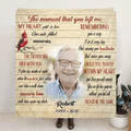 Personalized Memorial Quilt/Fleece Blanket - Memorial Gift For Family - The Moment That You Left Me My Heart Split In Two