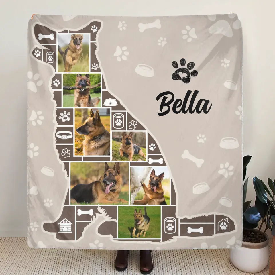 Personalized Dog Photo Fleece Throw Blanket & Quilt - Upload Photo - Gift Idea for Dog Owners