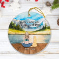 Personalized Yoga Dog Mom Ornament - Woman With Up to 4 Dogs - Gift For Dog Lover - Life Is Better With Yoga And Dogs