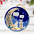 Personalized Rabbit Moon Memorial Ornament - Up to 5 Rabbits - Memorial Gift Idea - I Love You To The Moon & Back