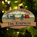 Personalized Camping Wooden Ornament - Couple/Parents With Up to 3 Kids And 2 Pets - Gift Idea For Camping Lovers/Family - Happy Campers