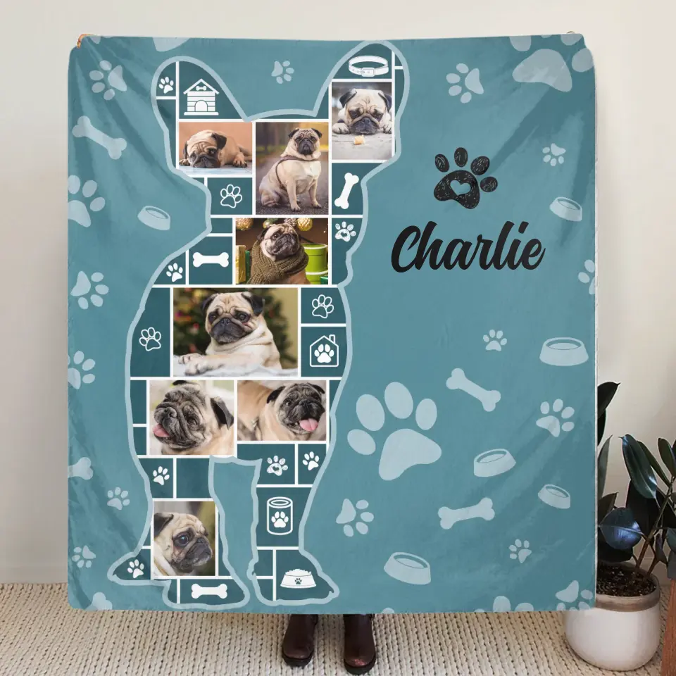 Custom Dog Photo Fleece Throw Blanket & Quilt - Gift Idea for Dog Lovers/Owners