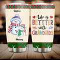 Personalized Grandma Tumbler - Gift Idea For Christmas  - Up to 5 Grandkids - Life Is Better With Grandkids