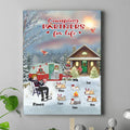 Personalized Christmas Camping Vertical Canvas - Adult/Couple With Up to 6 Pets - Christmas Gift For Dog/Cat Lover - Camping Partners For Life