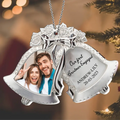 Personalized Couple Bells Acrylic Ornament - Upload Photo - Christmas/Anniversary Gift For Couple - Our First Christmas Engaged