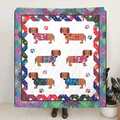 Lovely Dachshund Dog Fleece Throw Blanket & Quilt - Gift Idea for Dog Lovers