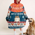 Personalized Cat Mom Blanket Hoodie - Up to 4 Cats - Christmas Gift Idea For Cat Lover - Best Cat Mom Ever