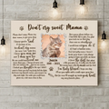 Personalized Cat Custom Photo Horizontal Canvas - Memorial Gift For Cat Mom - Don't Cry Sweet Mama