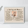 Personalized Cat Custom Photo Unframed Poster - Memorial Gift For Cat Mom - Don't Cry Sweet Mama