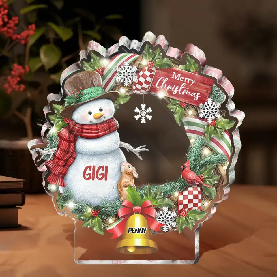 Personalized Gigi Snowman Christmas Acrylic Plaque - Up to 10 Kids - Christmas 2026/Gift For Grandma/Mom - Merry Christmas