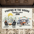 Personalized Camping Doormat - Gift Idea For Camping Lover/Couple/Family/Friends - Pooping In The Wood Together Since