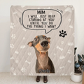 Personalized Pet Photo Quilt/Fleece Throw Blanket - Gift For Pet Lover - Up to 3 Pets - I Will Just Keep Staring At You