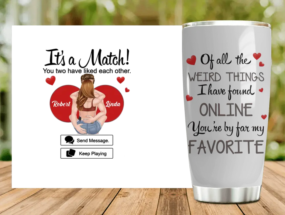 Personalized Couple Tumbler - Gift Idea For Couple/Him/Her/Valentine's Day - You're By Far My Favorite