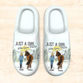 Personalized Horse Plush Slippers - Up to 4 Horses - Gift Idea for Horse Lovers - Just A Girl Who Loves Horse