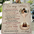 Personalized Couple Hourglass Quilt/Fleece Throw Blanket - Upload Photo - Gift Idea To Wife From Husband - To My Wife I Fell In Love With You