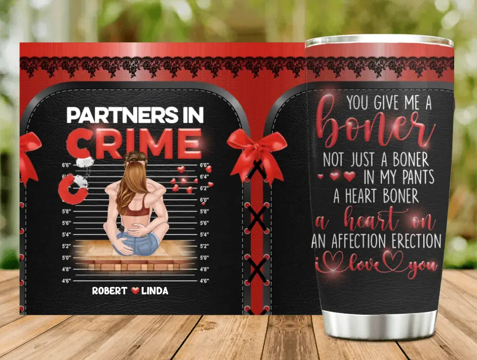 Personalized Couple Tumbler - Gift Idea For Couple/Him/Her/Valentine's Day - You Give Me A Boner Not Just A Boner