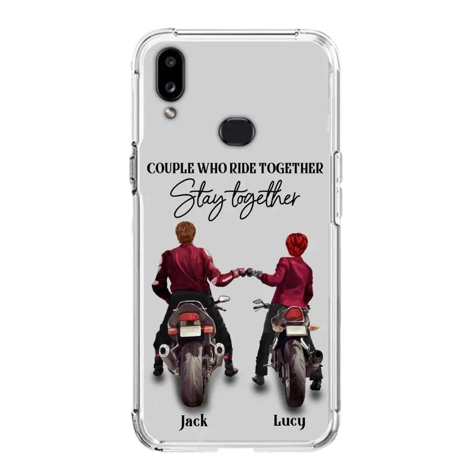 Personalized Riding Couple Phone Case - Gift Idea For Couple/Valentines Day/Her/Him - Couple Who Ride Together Stay Together - Case For Iphone/Samsung