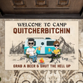 Personalized Couple Doormat - Best Gift Idea For Couple/Camping Lovers/Dog Lovers - Welcome To Camp Quitcherbitchin