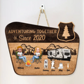 Personalized Camping Door Sign - Gift for Camping Lovers - Couple and Up to 4 Pets - Adventuring Together