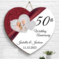Personalized Heart Wooden Sign - Upload Photo - Wedding/Anniversary Gift Idea For Couple/Valentines Day Gift To Mom Dad