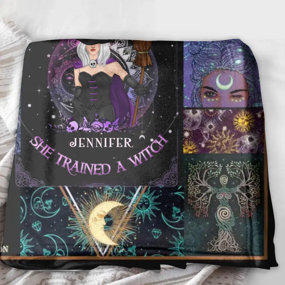 Personalized Witch Quilt/Fleece Blanket/Pillow Cover - Halloween Gift Idea For Witch Lovers - To My Daughter