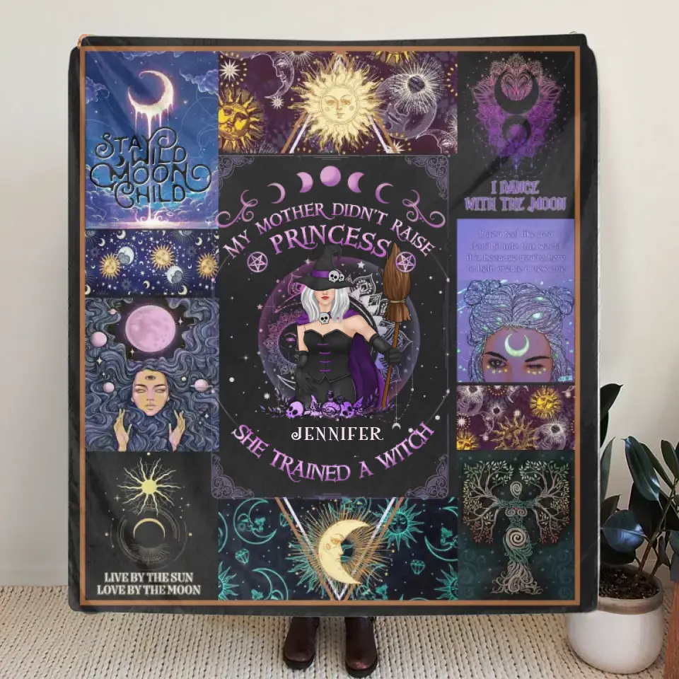 Personalized Witch Quilt/Fleece Blanket/Pillow Cover - Halloween Gift Idea For Witch Lovers - To My Daughter