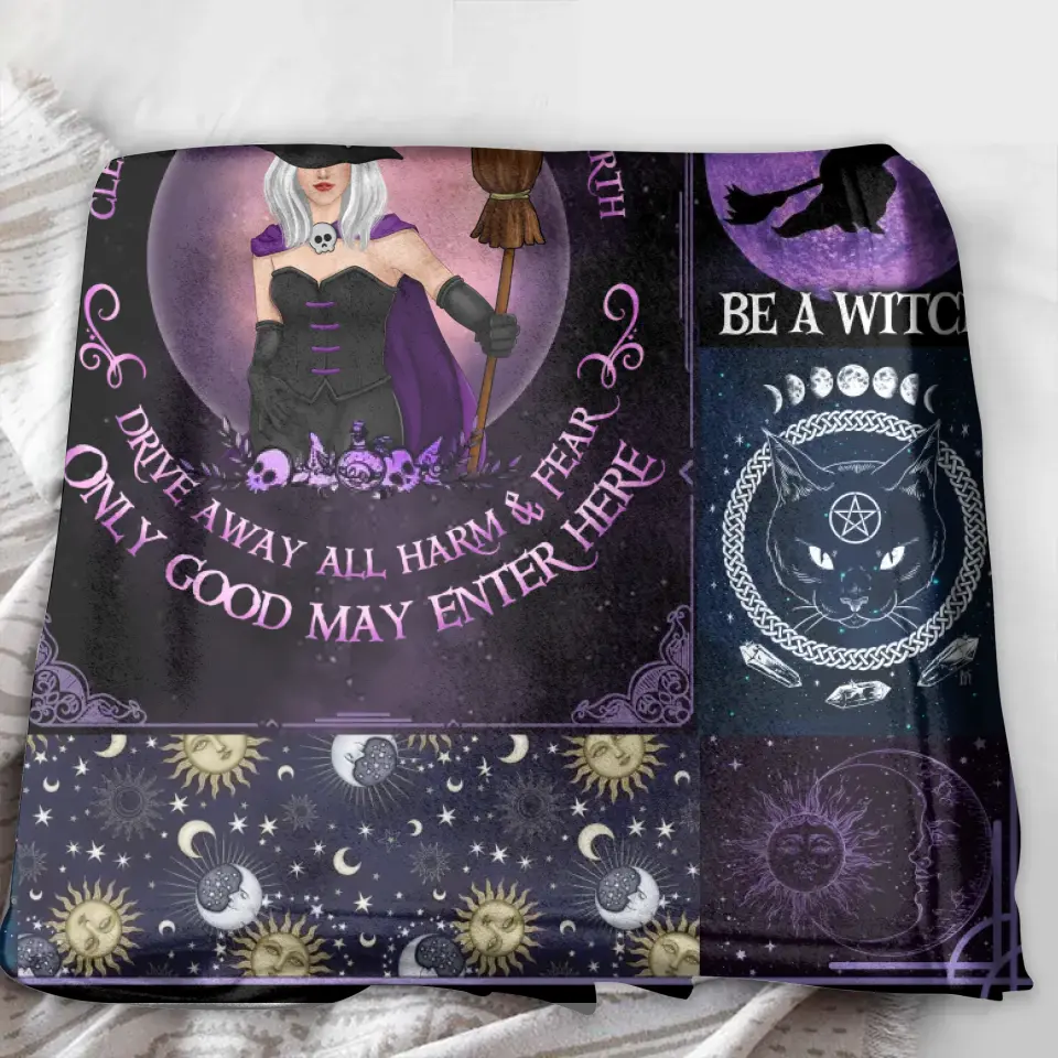 Personalized Witch Quilt/Fleece Blanket - Halloween Gift Idea For Witch Lovers - Smoke Of Air And Fire
