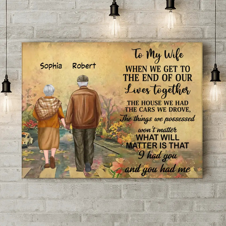 Personalized To My Wife Canvas - Gift Idea From Husband to Wife - I Married You Because I Can Not Live Without You