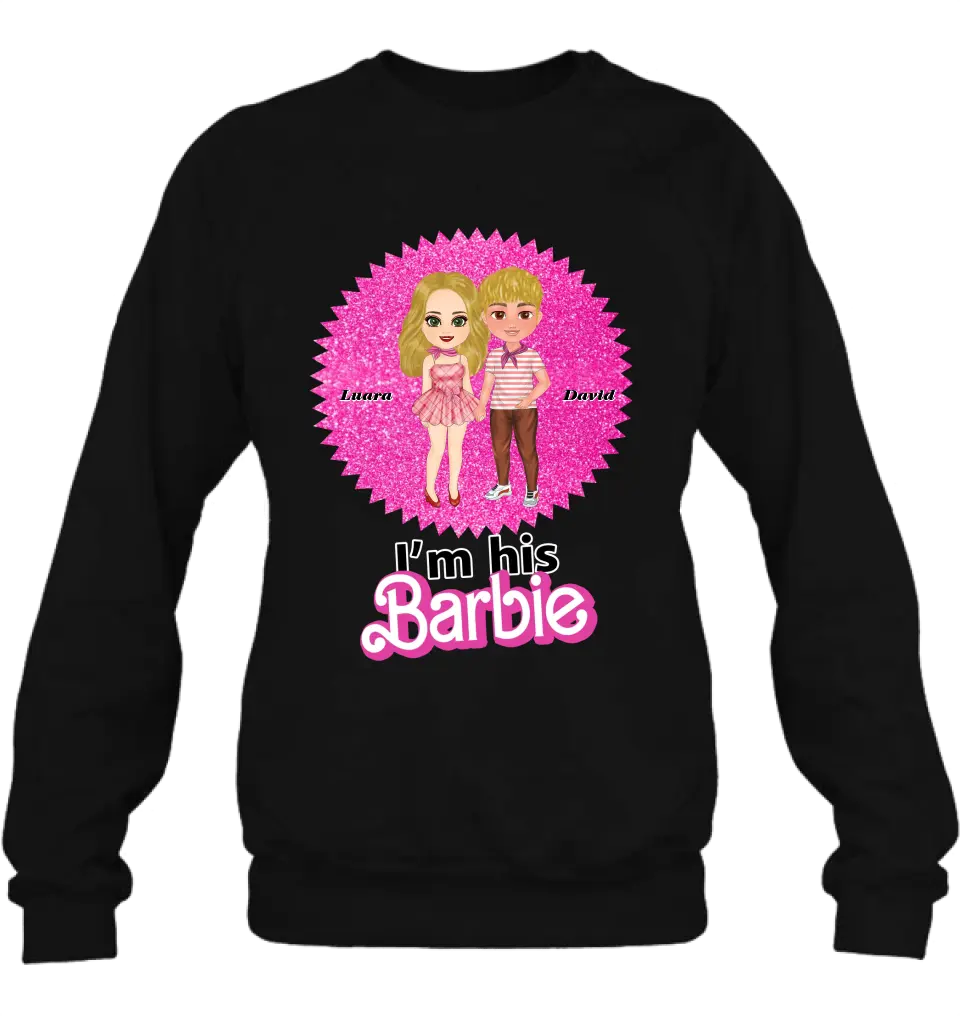 Personalized Couple Matching T-Shirt/Long Sleeve/Sweatshirt/Hoodie - Gift Idea For Couple - I'm Her Barbie
